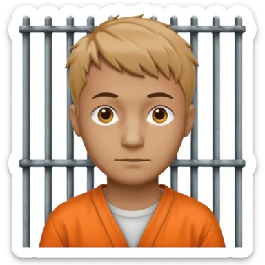prisoner man in orange clothing sticker