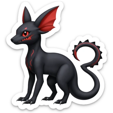 Edgy gothic dark Salandit-Umbreon-Amaura-hybrid-fusion (full body) sticker