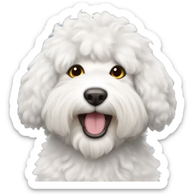 half old English Sheepdog half half cornish rex cat half Gremlin sticker