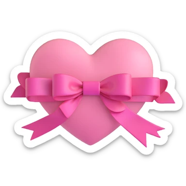 pink heart with a ribbon sticker