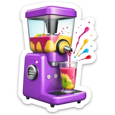 A SMOOTHIE MACHINE BUT THE LID ISN'T ON SO THE SMOOTHIE SPLASHES OUT AND MAKES A MESS sticker