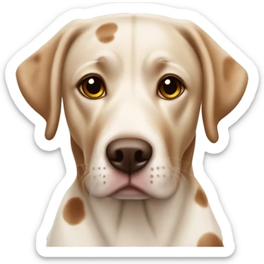 brown and white spotted lab sticker