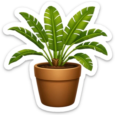 Potted plant, the potted plant contains banana leaves sticker