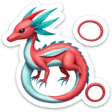 Meloetta-Milotic-Inteleon-Heliolisk-Helioptile-Salamence-Salandit-Latias-Fakémon-creature-hybrid sticker