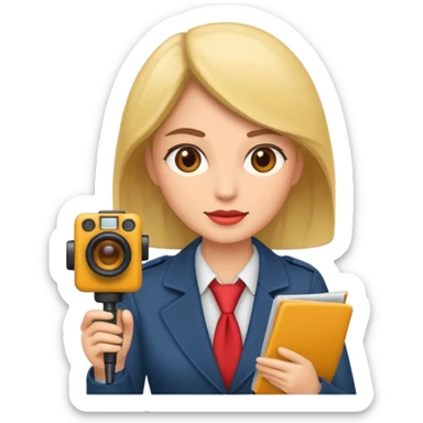 journalist woman sticker