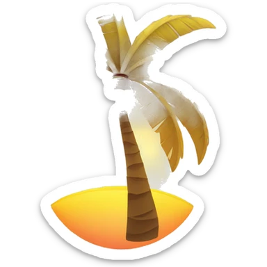 Palm tree wearing a barong tagalog and shades with the sun blaring in the background sticker