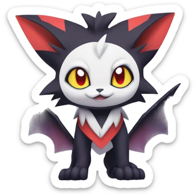 Edgy Cute Cool Kawaii Litten-Noivern-Zoroark-Noibat-Absol-Pokémon Full Body sticker