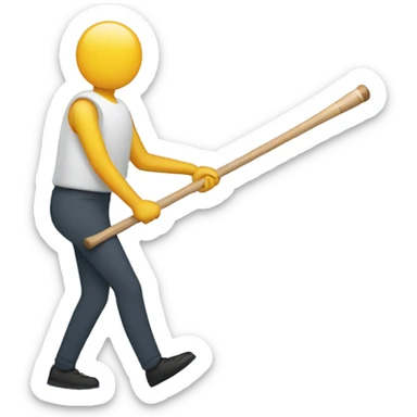 one person with a baton stick in their hand passing it to another person ahead of them sticker