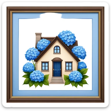 House with Hydrangea  sticker