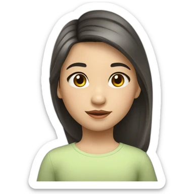 Niña de 4 años piel blanca cabello chino y corto y pestañas largas sticker