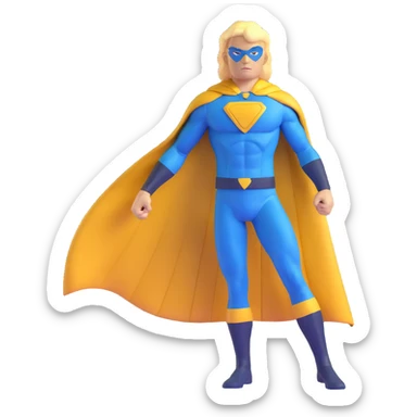 Marvel superhero Sentry with blonde hair in blue and gold costume with cape sticker