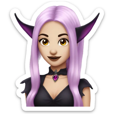 vampire witch elf with purple and black hair friends girl friends with pink fairy vampire sticker