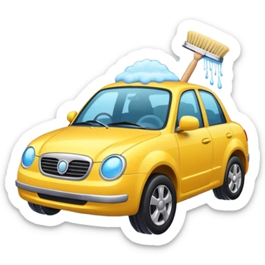 create me an image for a vertical in my super app, Car wash, add a washing brush sticker