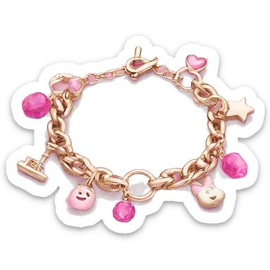Bracelet with pink charms sticker