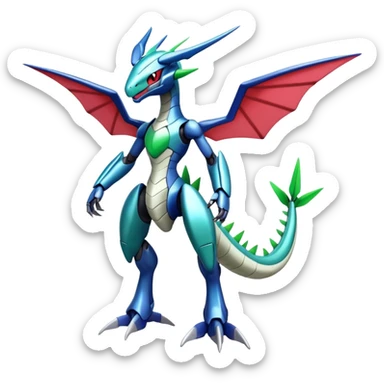  Cool Edgy Shiny Godly Ethereal Digimon-Genesect-Flygon-Dialga-Medabot-hybrid full body sticker