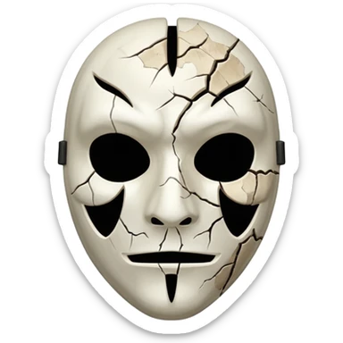 Halloween spooky mask sticker