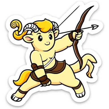 Sagittarius archer centaur fighting Aries ram, Sagittarius victorious sticker