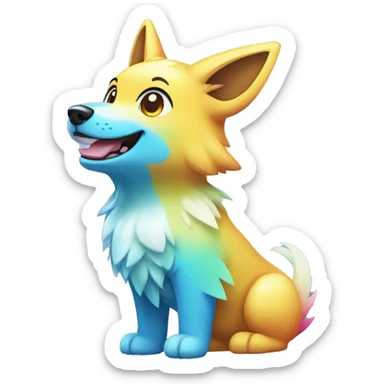 Colorful Gardient Shiny Electric Dog Pokémon sticker