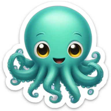 Cute kraken happy sticker