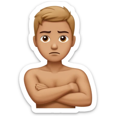 person holding their neck arms crossed looking mad sticker