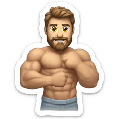 Muscle chatgpt coding guy Mediterranean sticker