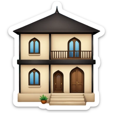 little city and small, ordinary, simple, home, Iranian-style, 1980  sticker