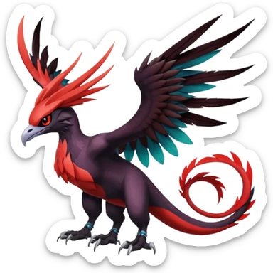 Yveltal-Noivern-Lugia-Fakémon-hybrid-creature (full body)  sticker
