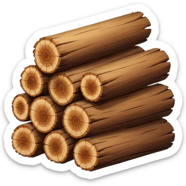sm pile of wood logs emoji sticker