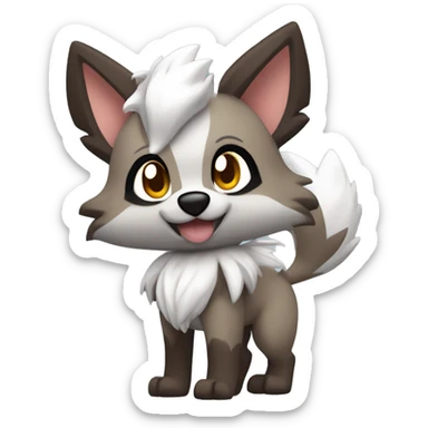 Kawaii Cool Chibi Poochyena-Rocruff-Lycanroc-Pokémon Full Body Detailed High Quality sticker