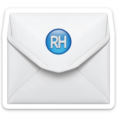 envelope with the word RCH on it to use in a business setting sticker