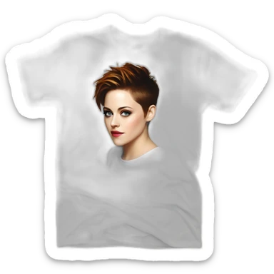 Kristen stewart short hair round neck t-shirt sticker