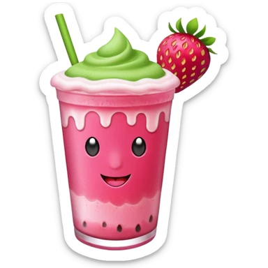 Strawberry iced matcha sticker