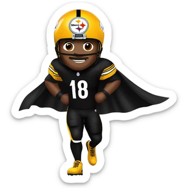 Pittsburgh Steelers player in uniform with black cape. sticker