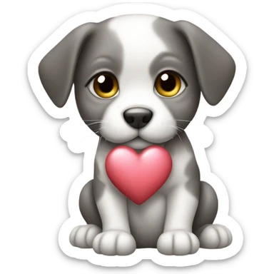 Cute baby animal (any kind) holding a heart sticker