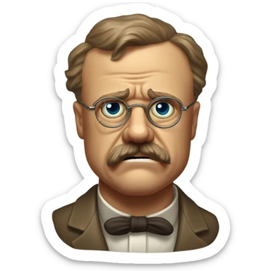 Theodore Roosevelt with rabies sticker