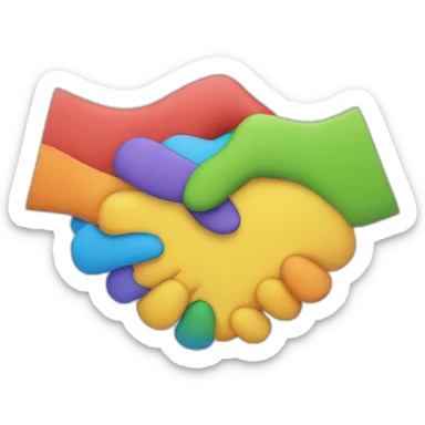 Shake hands autism colours sticker