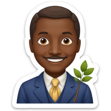 George Washington Carver with dark brown hair sticker