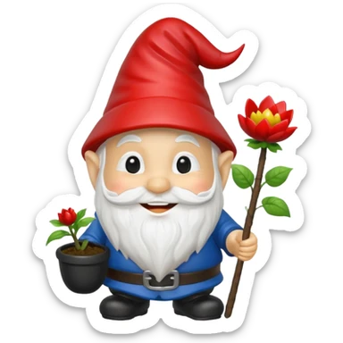 garden ornamental gnome black sticker