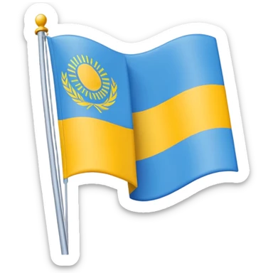 Un drapeu avec les couleurs a l'horizontal , le bleu en haut le blanc au millieu et le jaune en bas  sticker