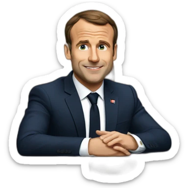 Macron qui fais coucou sticker
