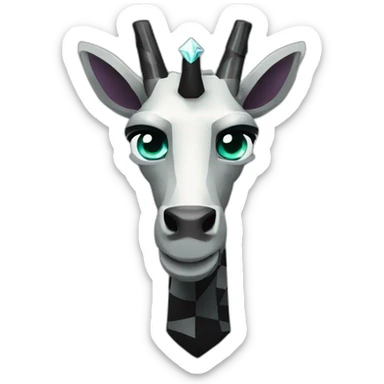 Minecraft Black Jiraffe Head With Diamond Unicorn Horn and Lazer Eyes sticker