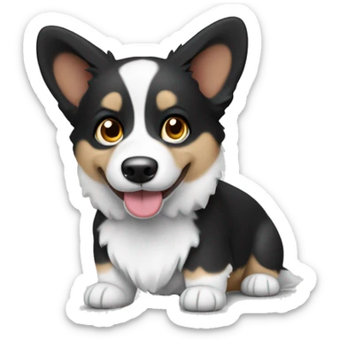 black and white welsh cardigan corgi sticker
