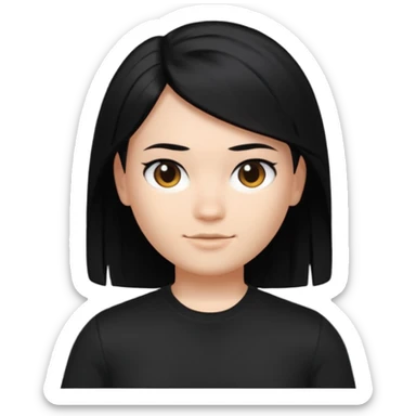 A roblox Avatar whit sleek hair and black shirt sticker