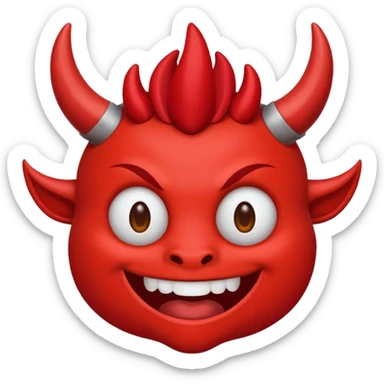 un diablo feliz con unos dedos groseros en los lados sticker