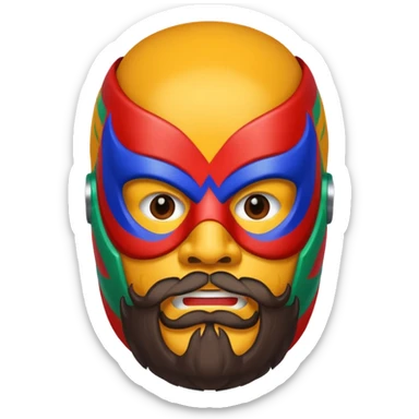 Luchador with beard sticker