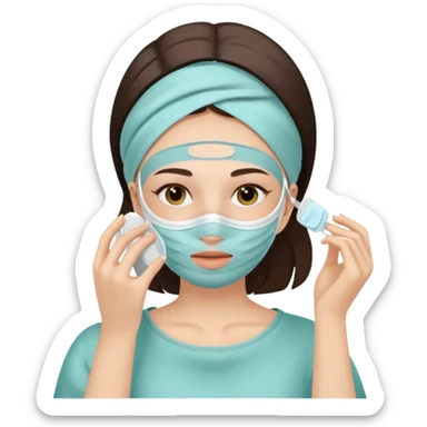 a girl doing her skincare and self care sticker