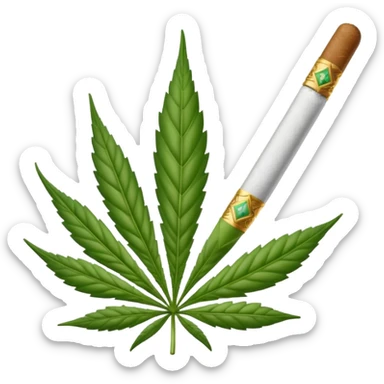 Crea un cigarro de marihuana  sticker
