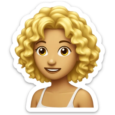 Chica rubia pelo rizado con un árbol de olivo sticker