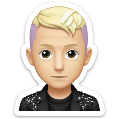 Chester Bennington with blonde hair, black sequin tour outfit  sticker