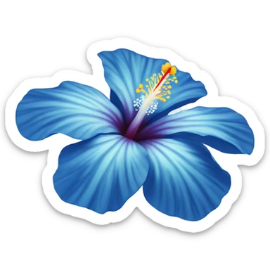 Blue hibiscus flower sticker